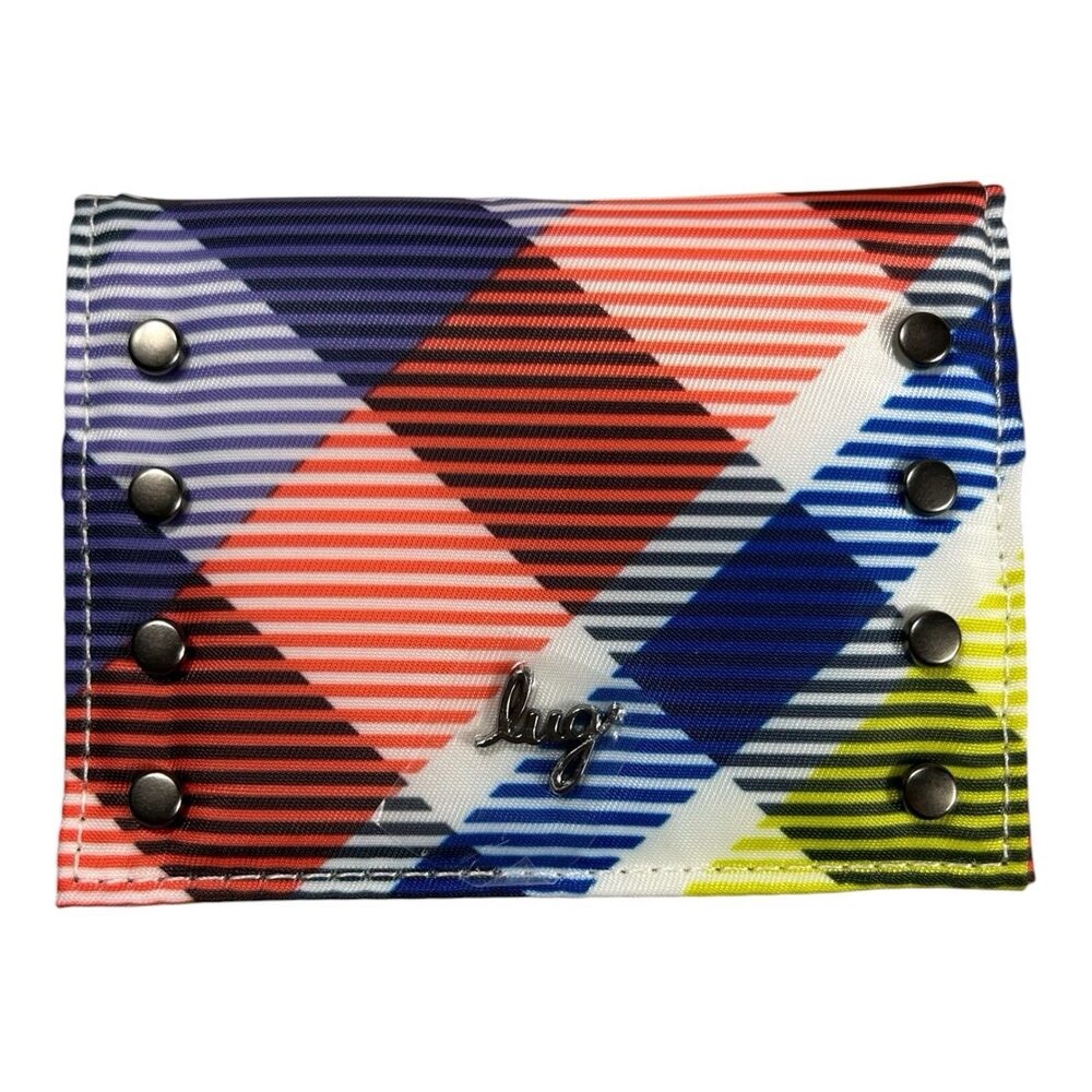 Lug Walkover Wallet NWT Playful Plaid Multicolor Card Slots Snap Closure